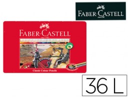 36 lápices de colores Faber Castell caja metálica